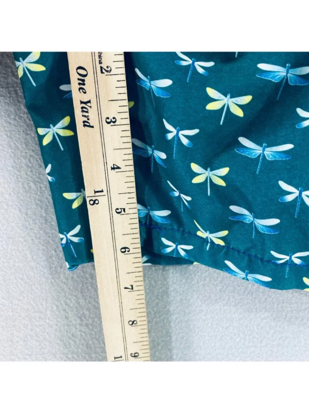 Mr Swim Shorts Mens L Green Blue Drawstring Board Beach Trunks Dragonfly